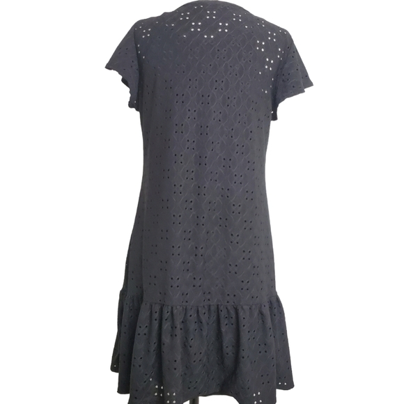 Brit & Bri Black Eyelet Lined Mini Sweetheart Dress  Size Medium - Picture 7 of 10